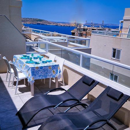 Sea View New Penthouse Terrace & Garage Parking Apartment St. Paul's Bay Exterior foto